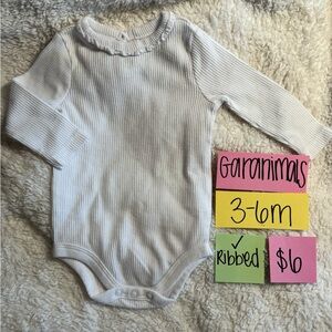 NWOT Garanimals White Ribbed Baby One Piece